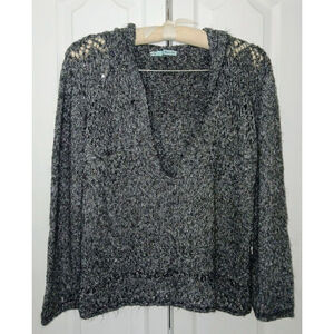 Maurices Gray & Black Knit V-Neck Sweate with Hood XXL